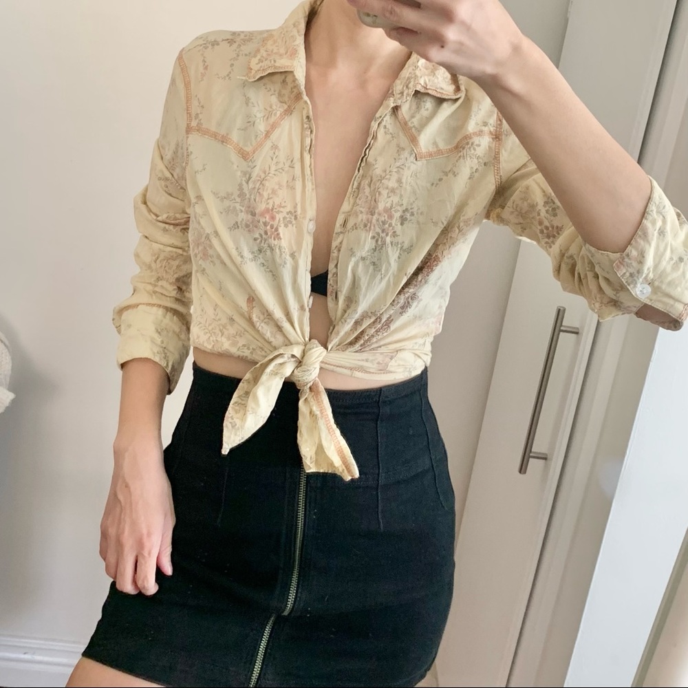 Y2K Crinkly Western Shirt